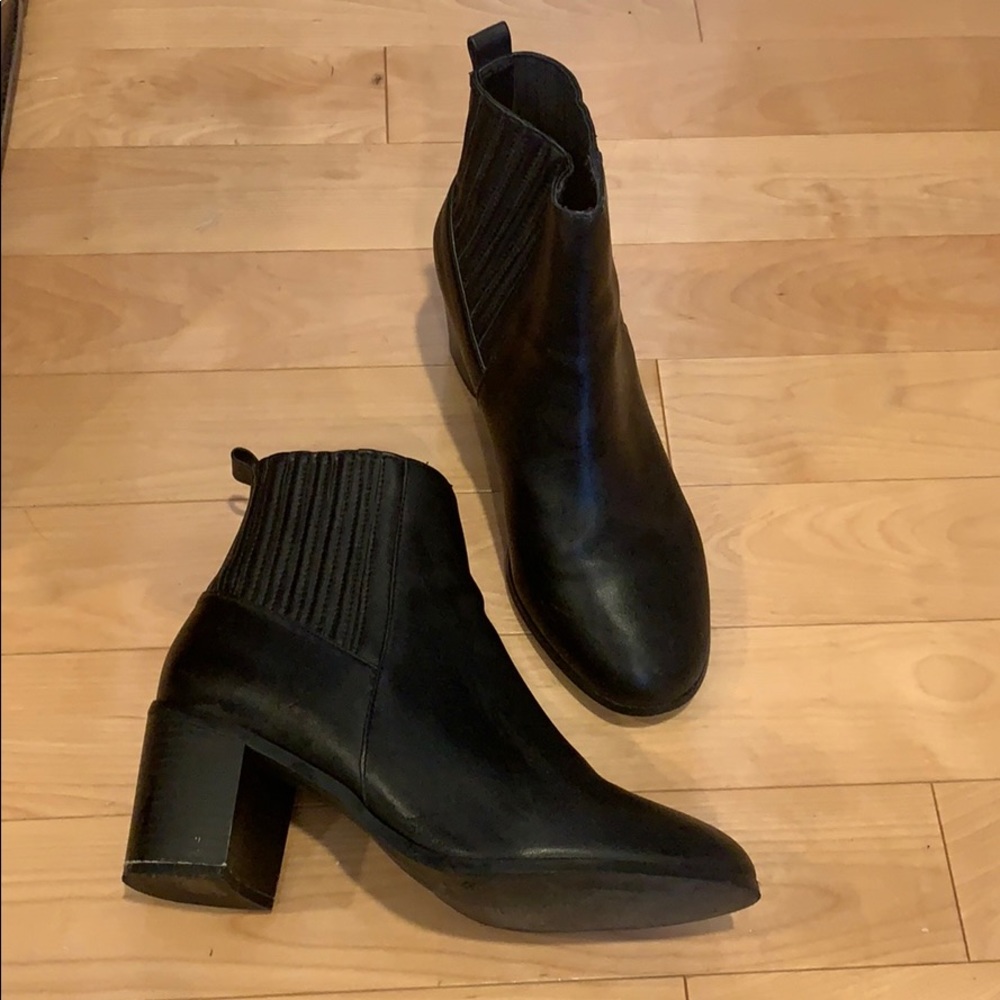 Black leather booties from ASOS size 11